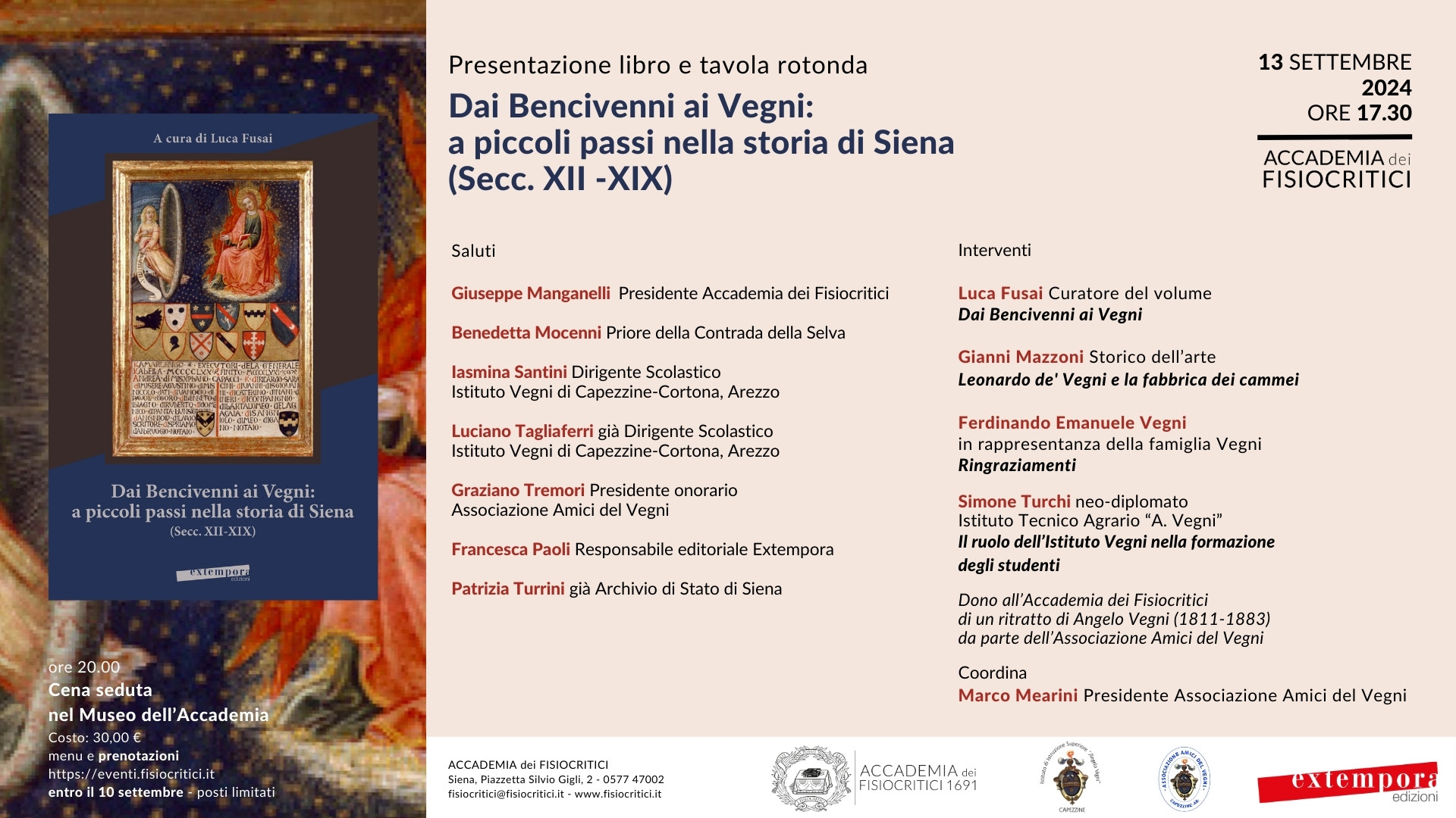 Presentazione del libro “Dai Bencivenni ai Vegni a piccoli…