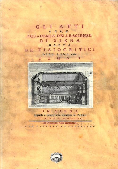 Ristampa anastatica I volume Atti Fisiocritici 1760